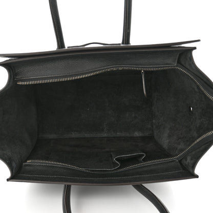 Celine Drummed Calfskin Mini Luggage Black 5 of 10