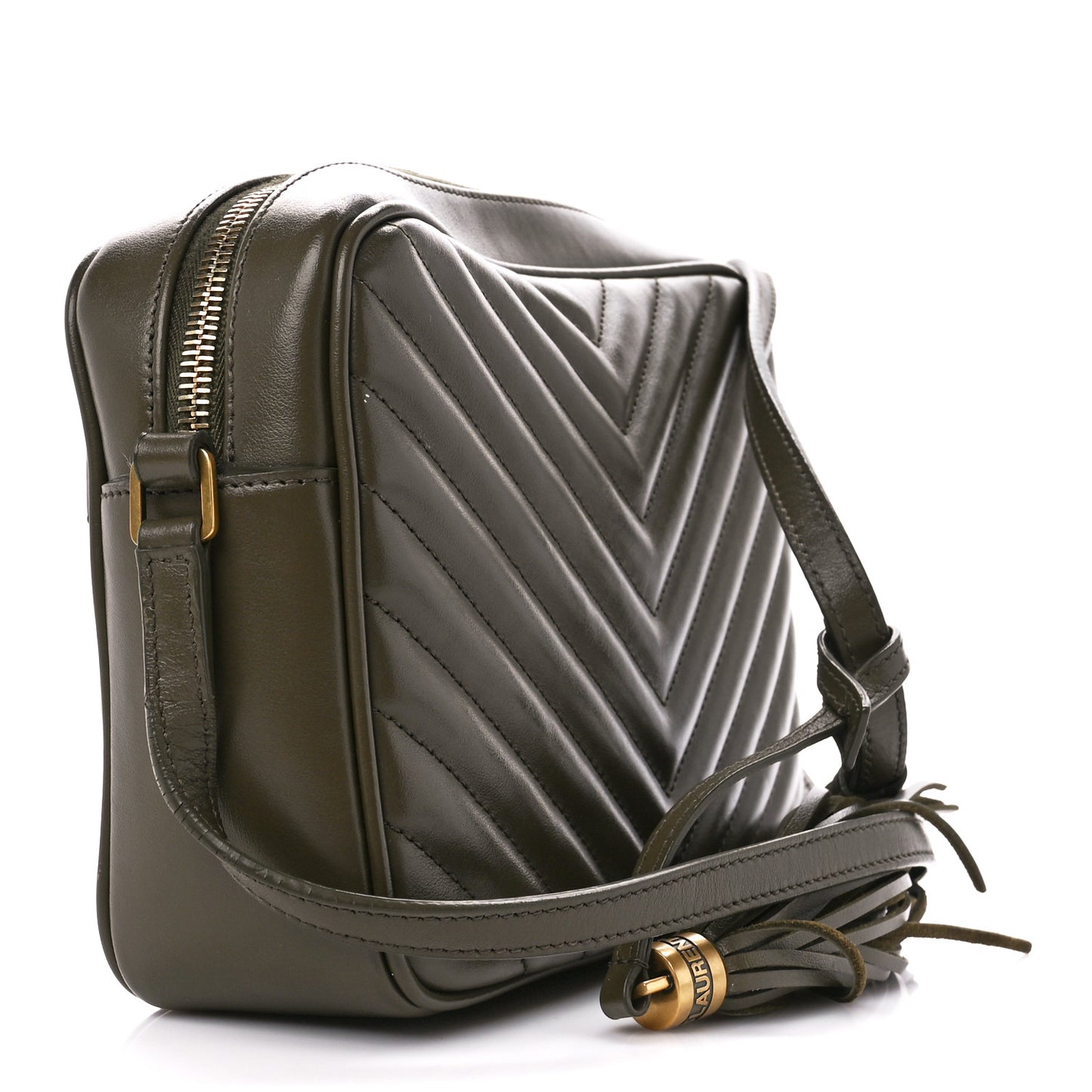 Calfskin Matelasse Monogram Lou Camera Bag Military Olive