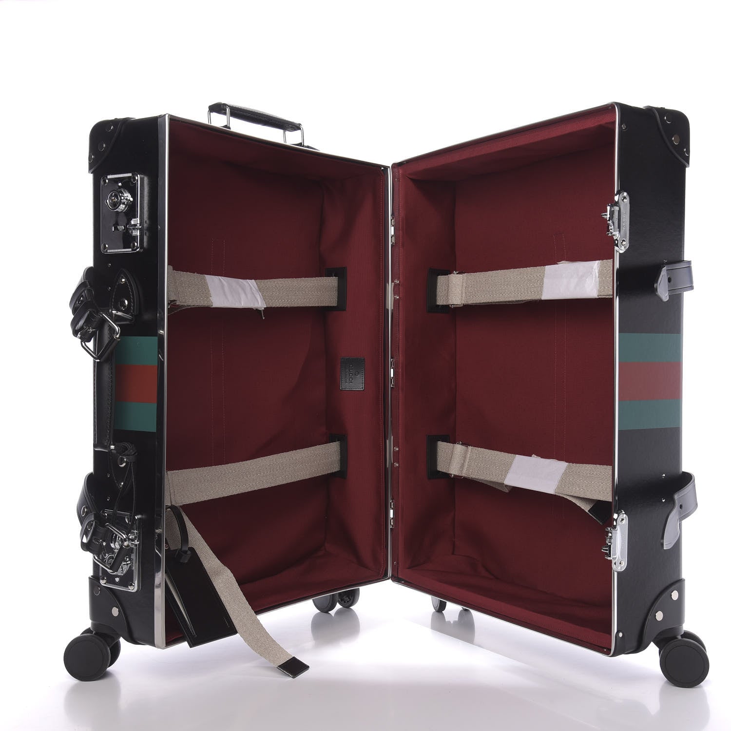 Gucci Calfskin Web Globe-Trotter Carry-On Black 4 of 10