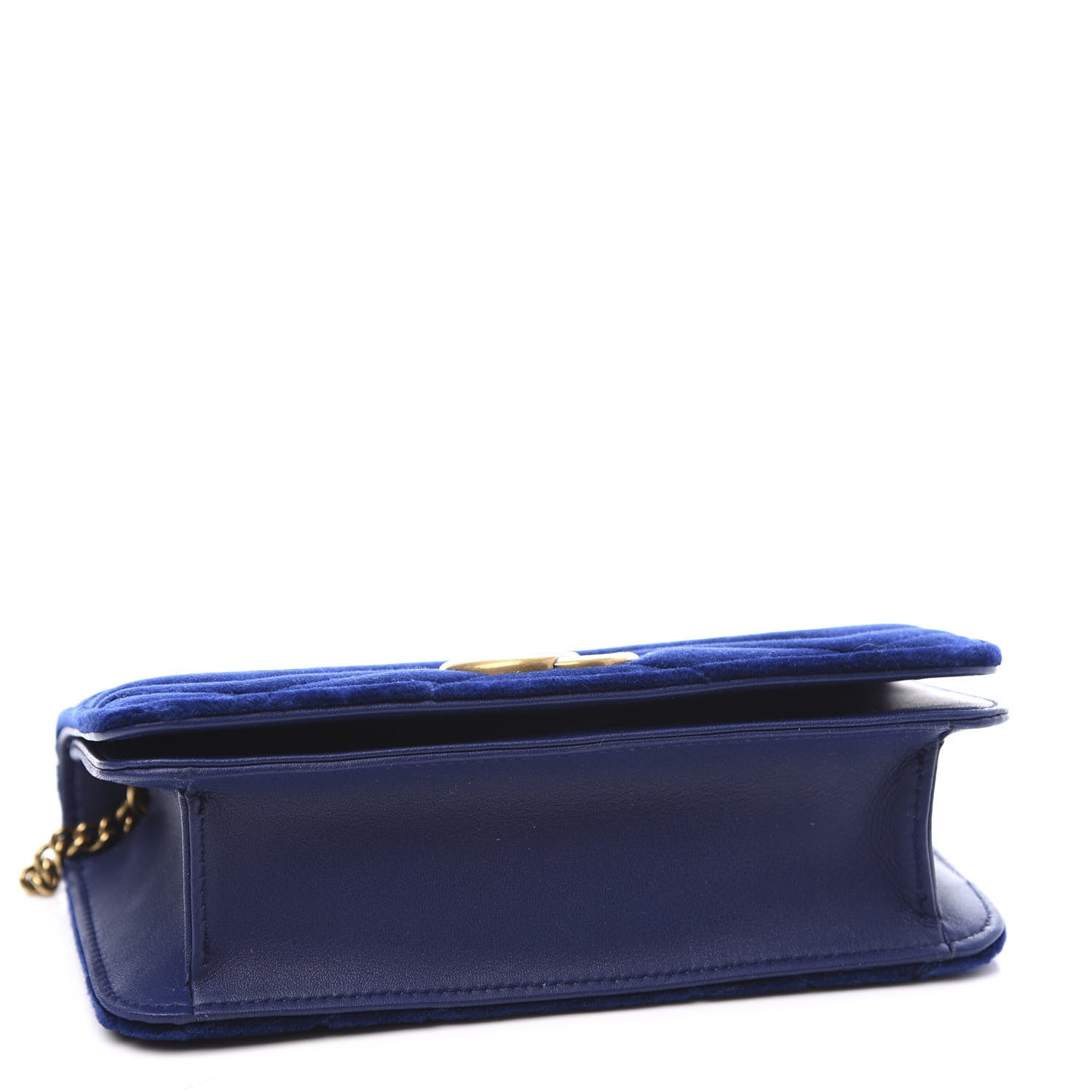 Gucci Velvet Matelasse GG Marmont Mini Bag Cobalt Blue 3 of 9