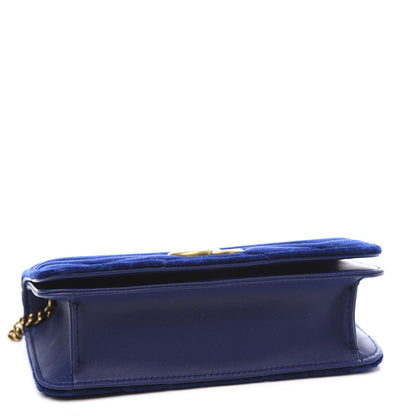 Gucci Velvet Matelasse GG Marmont Mini Bag Cobalt Blue 3 of 9