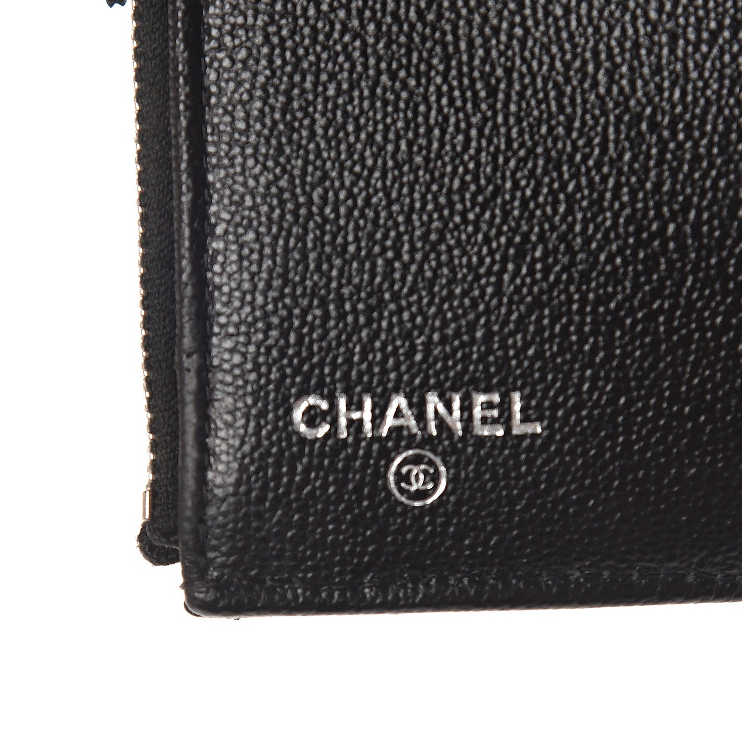Chanel Grained Calfskin Quilted CC Box Compact Flap Wallet Black 6 of 8