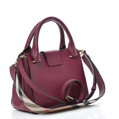 Burberry Soft Grain Calfskin Small Buckle Tote Dark Plum 2 of 10