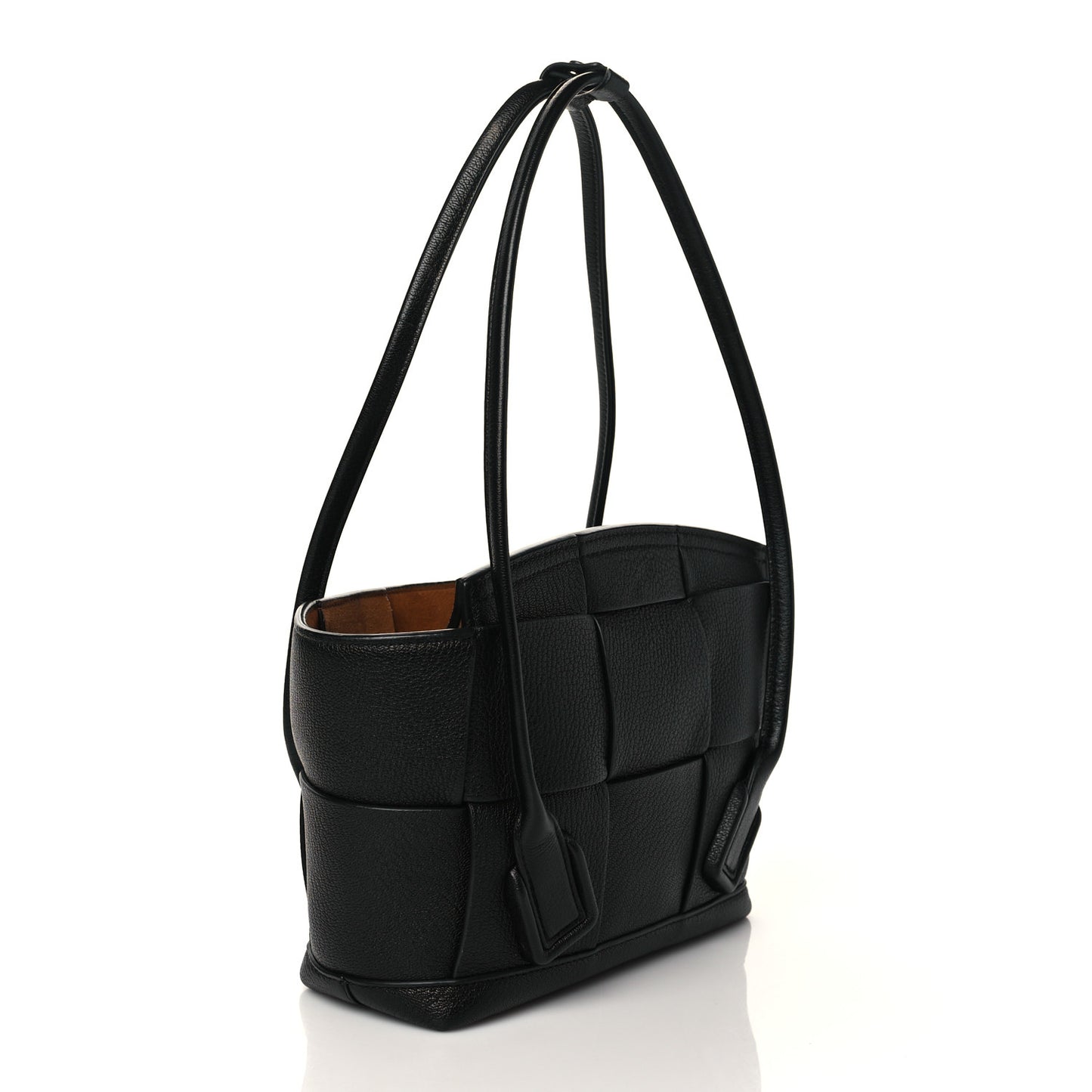 Grained Calfskin Maxi Intrecciato Medium Arco Black