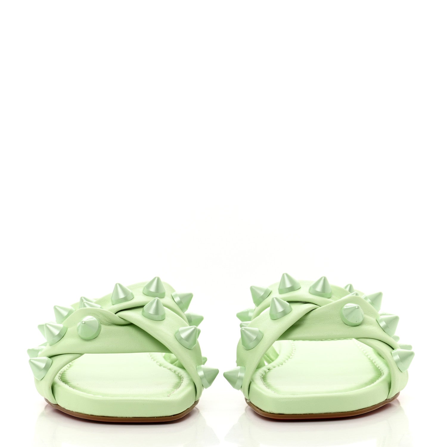 Christian Louboutin Calfskin Miss Spika Club Sandals 38.5 Studio Green 2 of 7