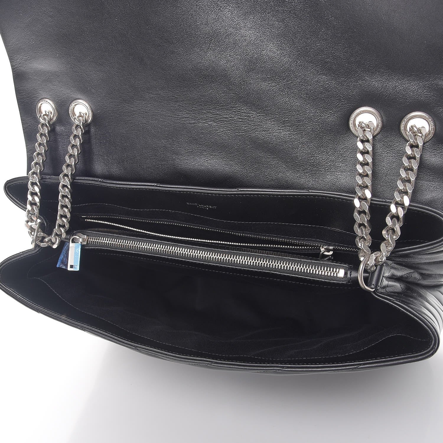 Saint Laurent Calfskin Y Quilted Monogram Large Loulou Chain Satchel Black 5 of 10