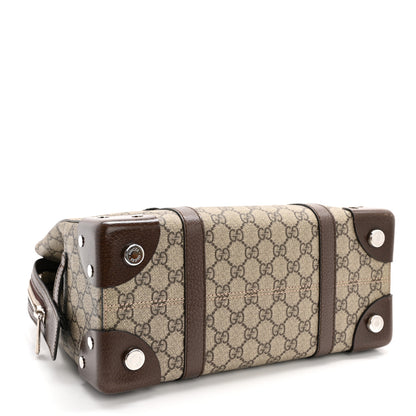 Gucci GG Supreme Monogram Textured Dollar Calfskin Small Detail Tote Beige Ebony New Acero 4 of 14