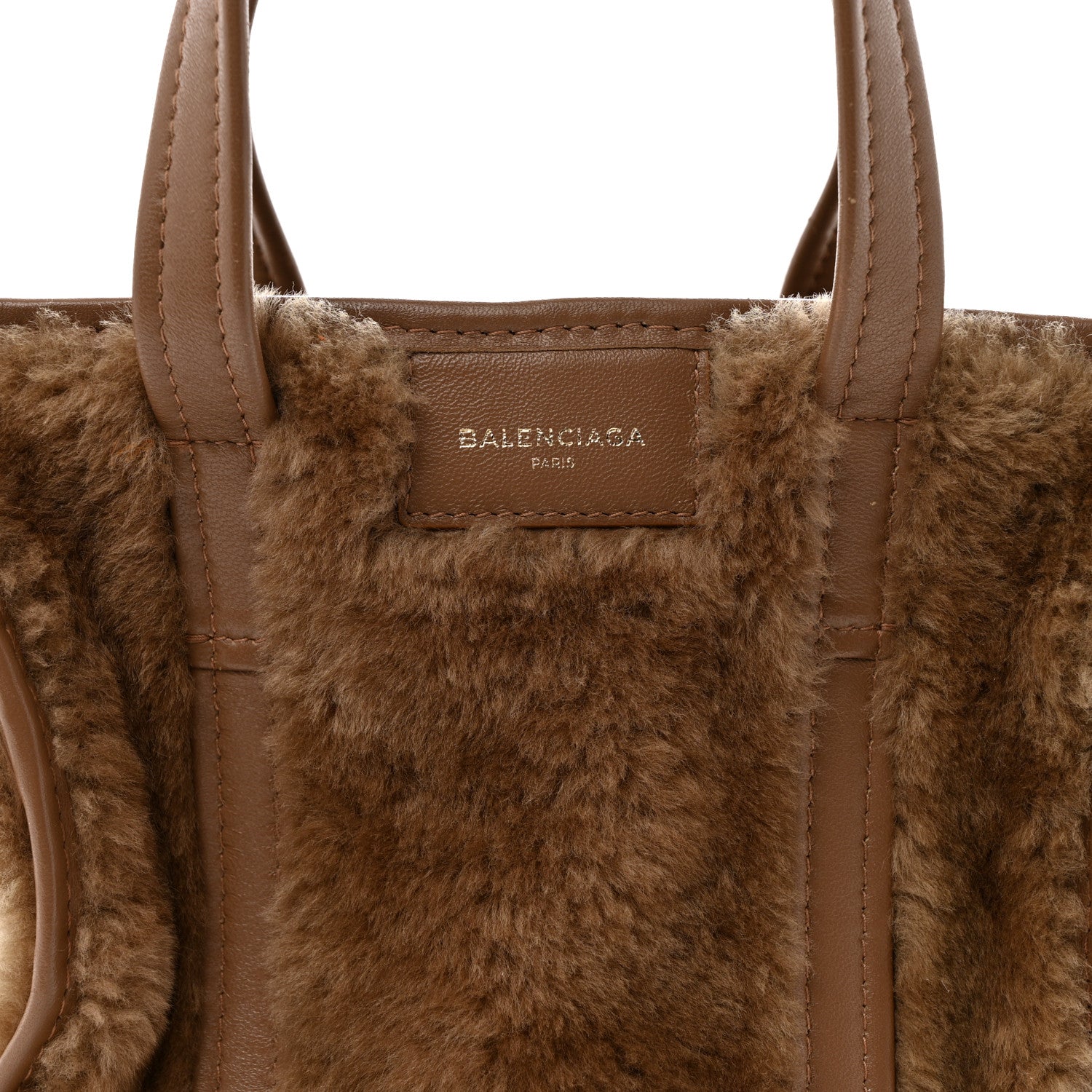 Balenciaga Shearling XS Bazar Shopper Tote Beige 8 of 15
