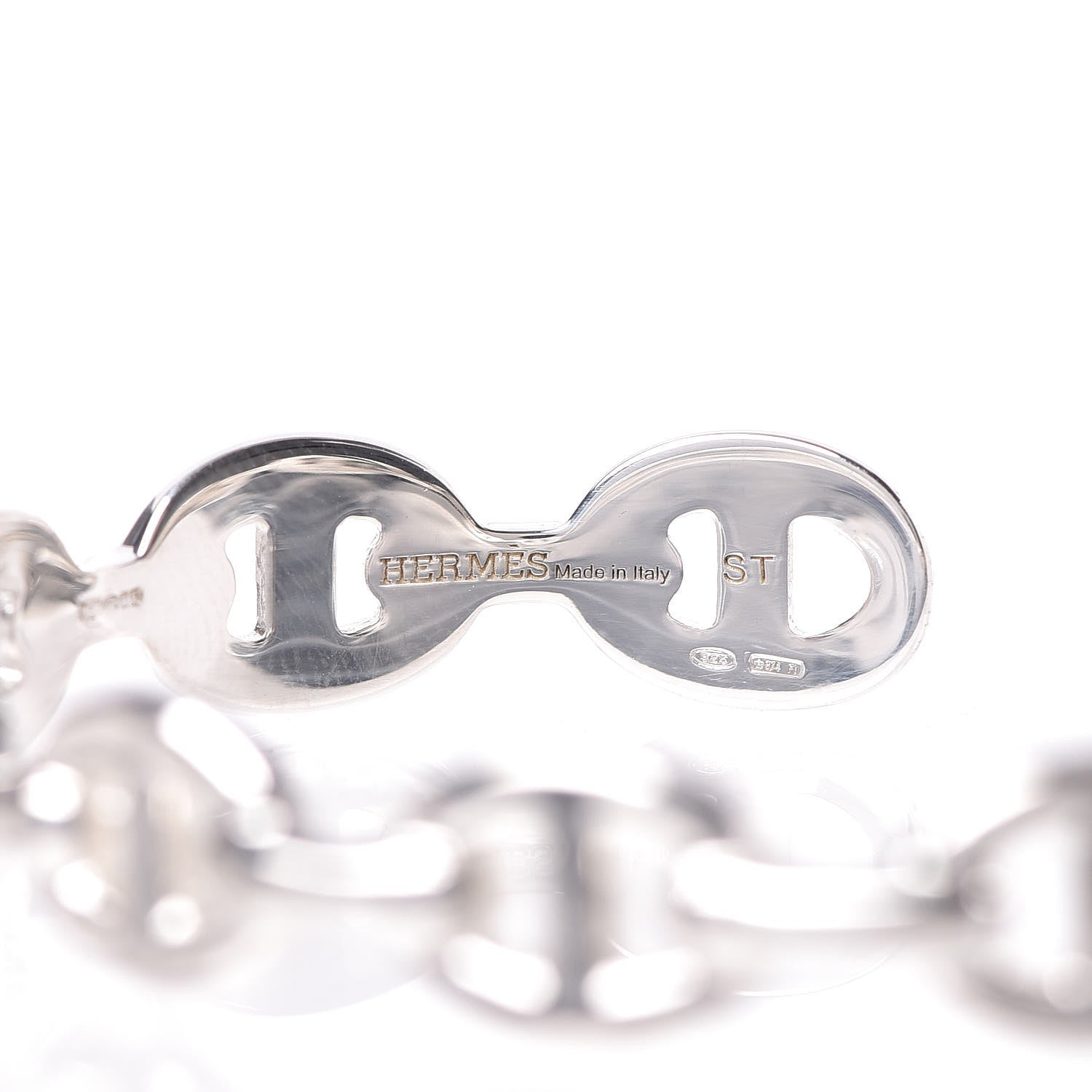 Hermes Sterling Silver MM Chaine d'Ancre Enchainee Cuff Bracelet ST 4 of 6