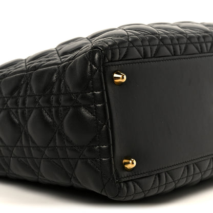Christian Dior Lambskin Cannage Large Lady Dior Black 9 of 10