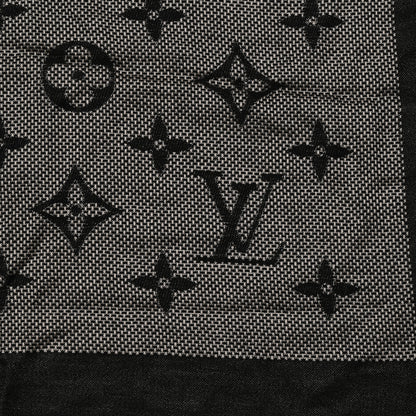 Louis Vuitton Wool Silk Monogram Neo Natte Shawl Black 2 of 3
