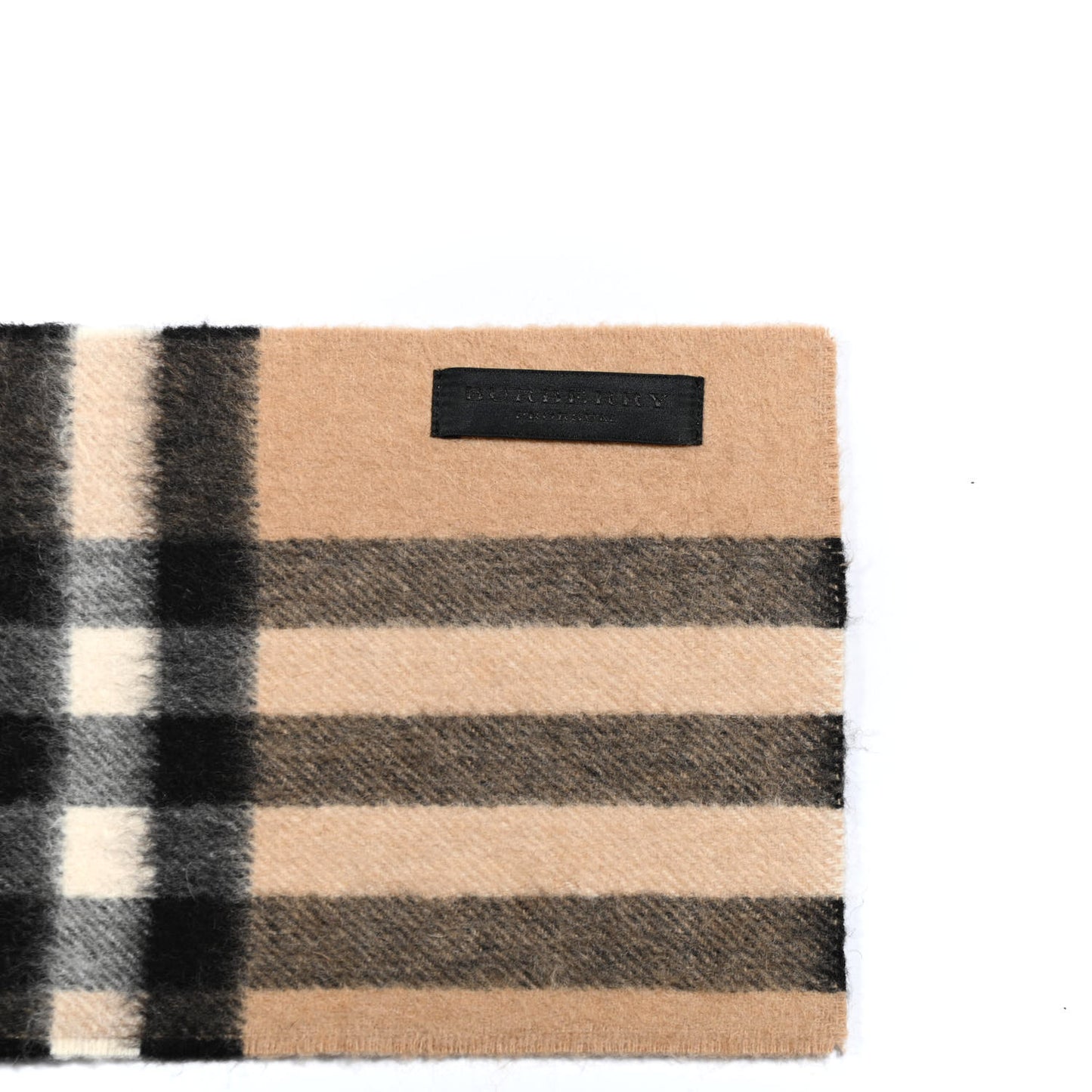 Cashmere Giant Check Scarf Camel
