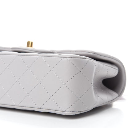 Chanel Lambskin Quilted Mini Top Handle Rectangular Flap Grey 7 of 11