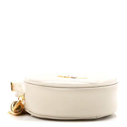 Saint Laurent Grain De Poudre Matelasse Chevron Quilted Round Vinyle Camera Bag Crema Soft 4 of 10