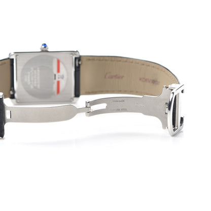 Cartier Stainless Steel Alligator 27mm Tank Solo Quartz Watch 5 of 6