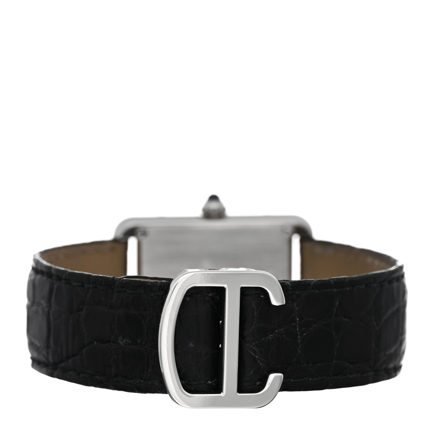 Cartier Stainless Steel Alligator 24mm Tank Solo Quartz Watch 3 of 5