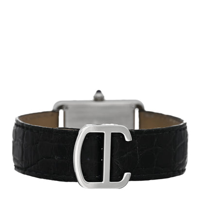 Cartier Stainless Steel Alligator 24mm Tank Solo Quartz Watch 3 of 5