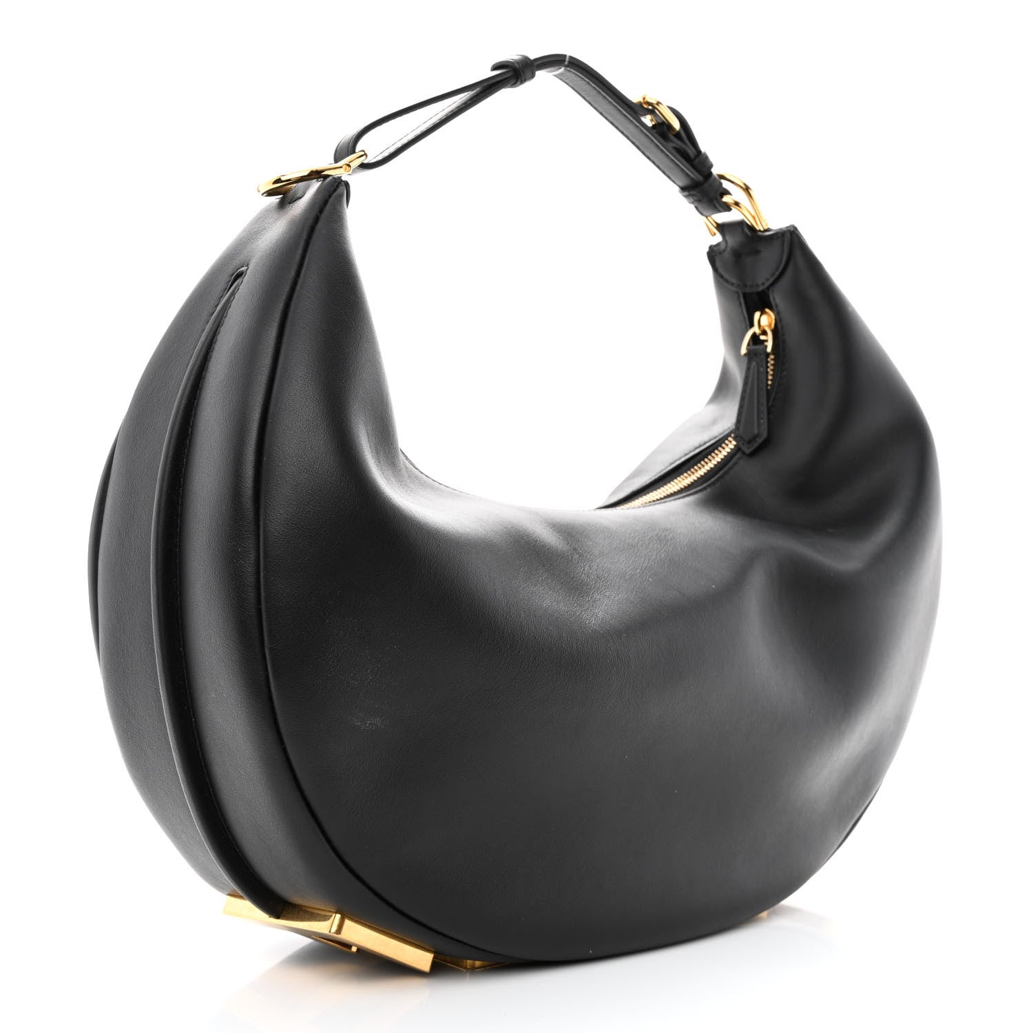 Fendi Vitello Grace Matte Medium Fendigraphy Hobo Bag Black 3 of 13