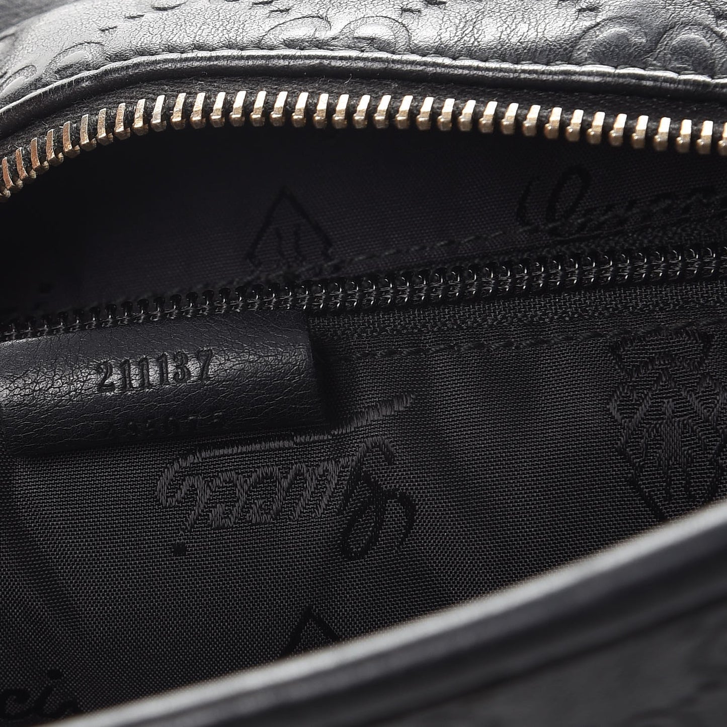 Guccissima Medium Zippered Shopping Tote Black