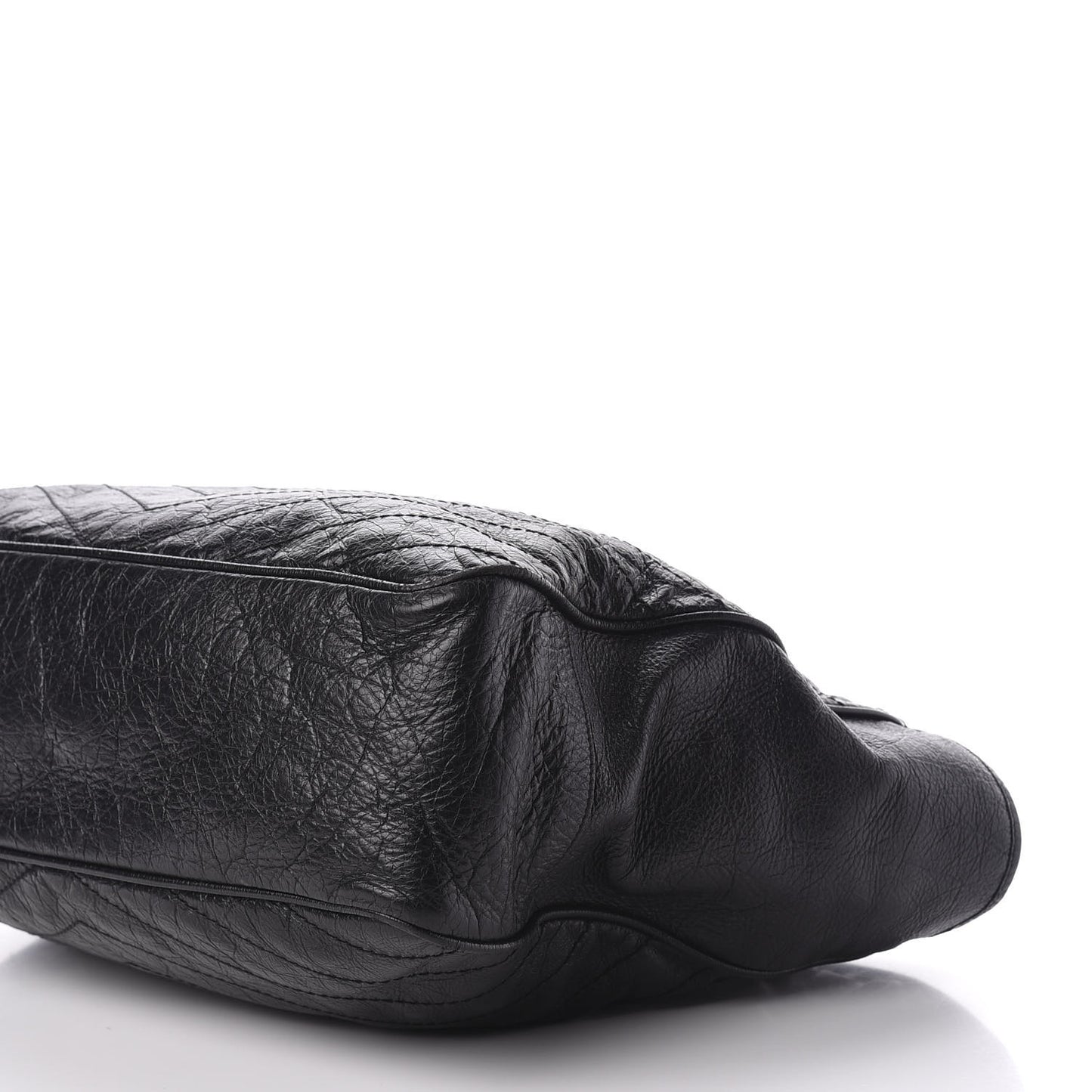 Crinkled Calfskin Matelasse Monogram Large Niki Shopping Tote Bag Black