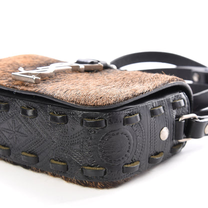 Saint Laurent Calfskin Hair Monogram Crossbody Bag Black 6 of 8