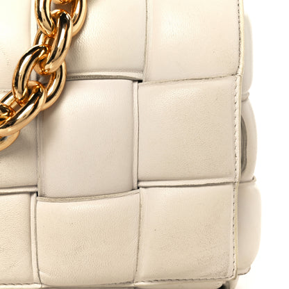 Bottega Veneta Lambskin Maxi Intreccio Padded Chain Cassette Crossbody Bag Chalk 10 of 14