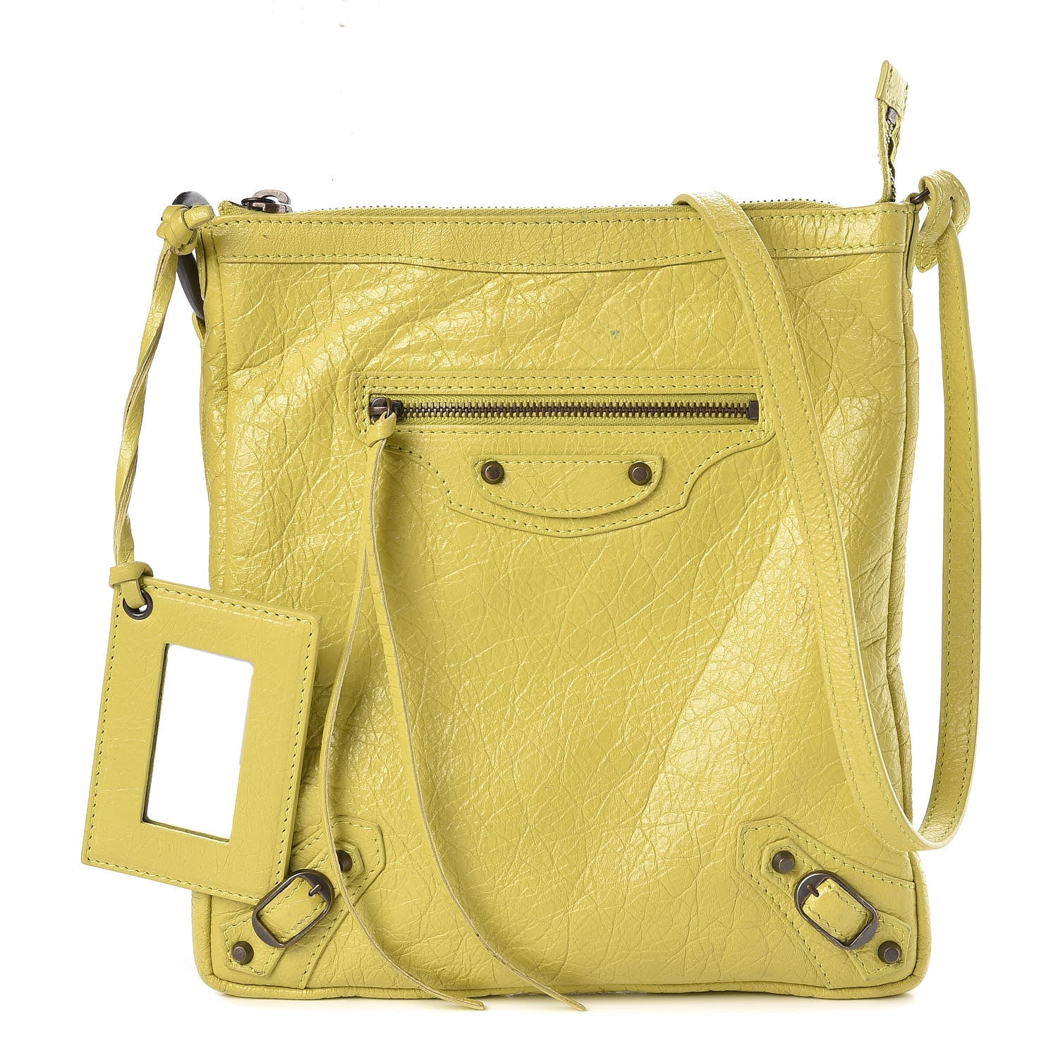 Balenciaga Agneau Classic Hardware Flat Crossbody Jaune Poussin 1 of 13