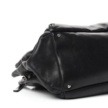Chanel Lambskin Lax Accordion Hobo Black 8 of 10