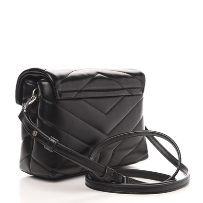 Saint Laurent Calfskin Y Quilted Monogram Toy Loulou Crossbody Bag Black 3 of 14