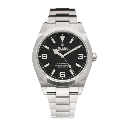 Rolex Stainless Steel 39mm Oyster Perpetual Explorer Watch Black 214270 1 of 5