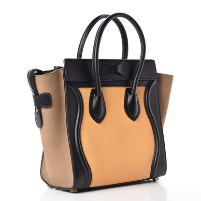 Celine Baby Grained Calfskin Nubuck Micro Tri-Color Luggage Corn 3 of 10