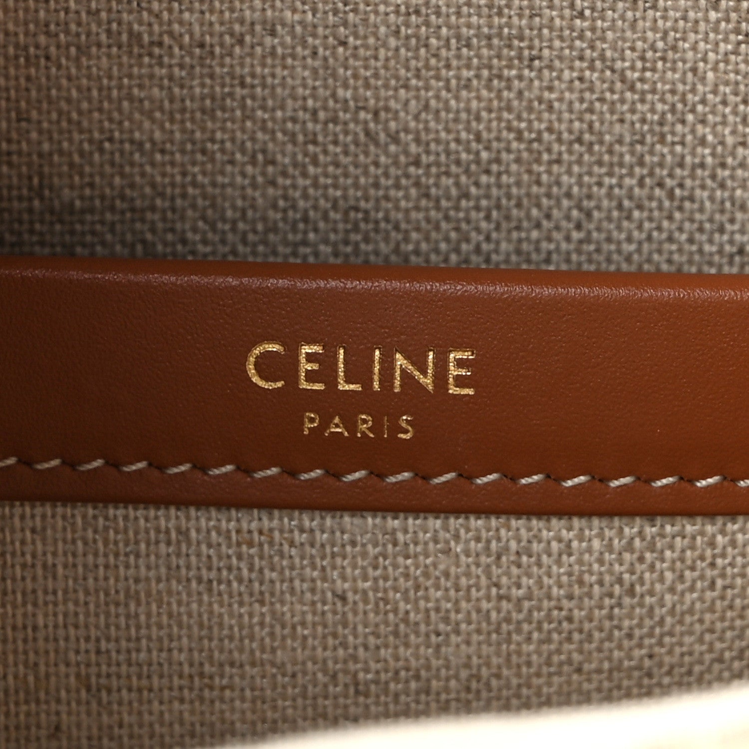 Celine Canvas Calfskin All Over Print Small Cabas Thais Natural Tan 6 of 10