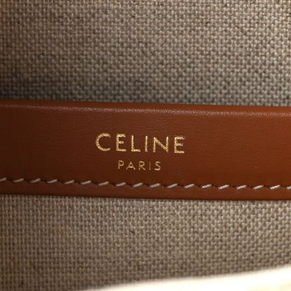 Celine Canvas Calfskin All Over Print Small Cabas Thais Natural Tan 6 of 10