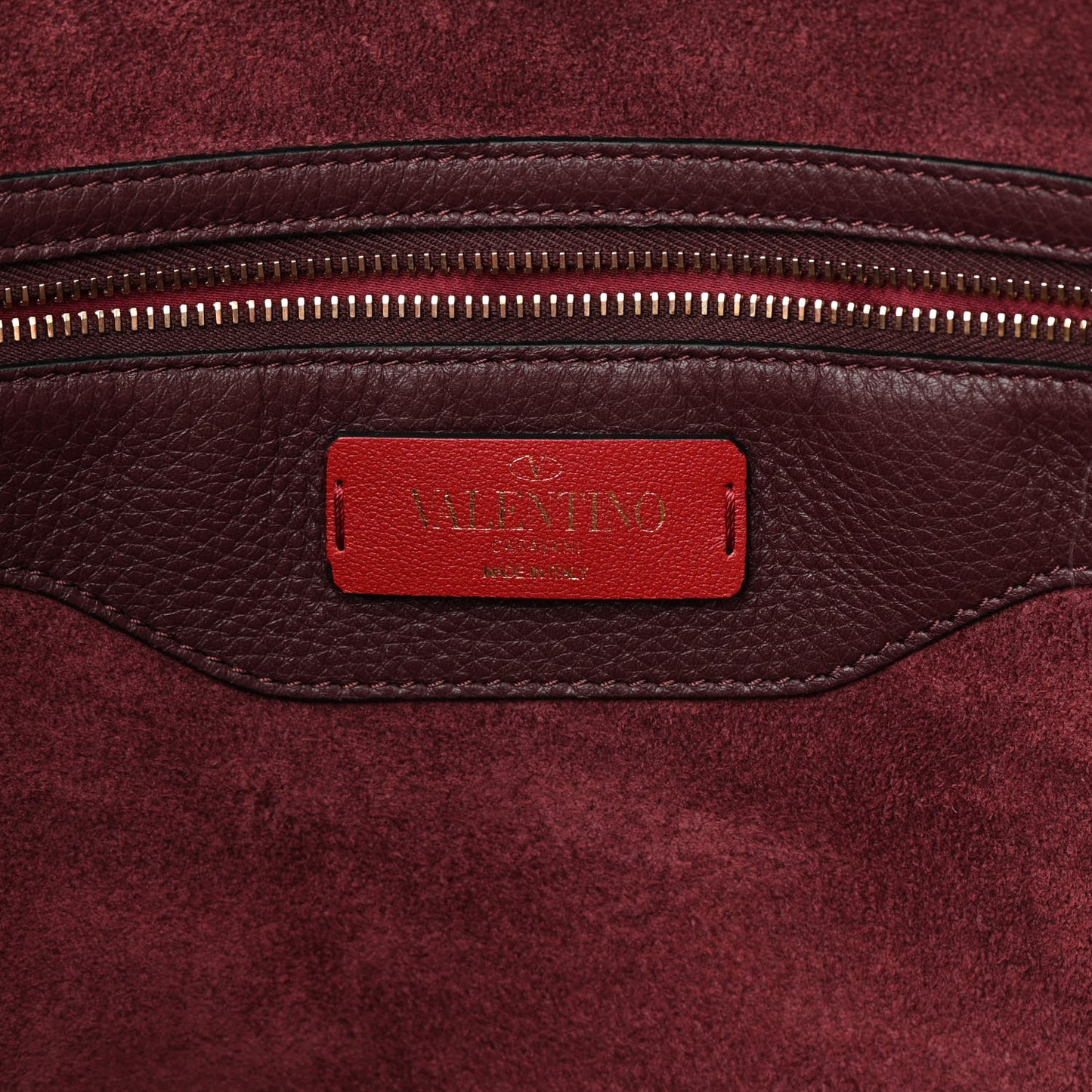 Grained Calfskin Small Rockstud Shoulder Tote Rubin