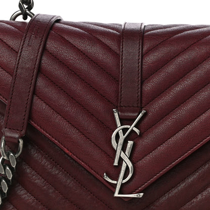 Saint Laurent Sheepskin Matelasse Chevron Medium College Bag Rouge Legion 9 of 15
