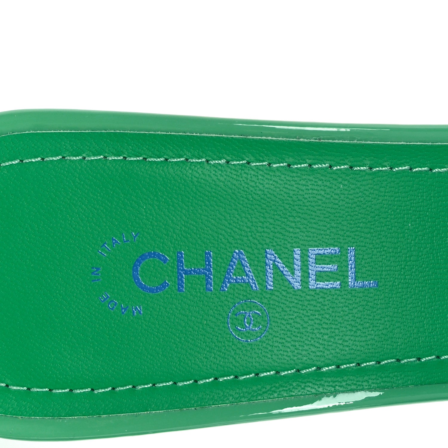 Chanel Patent CC Mules 37 Green Turquoise 8 of 10