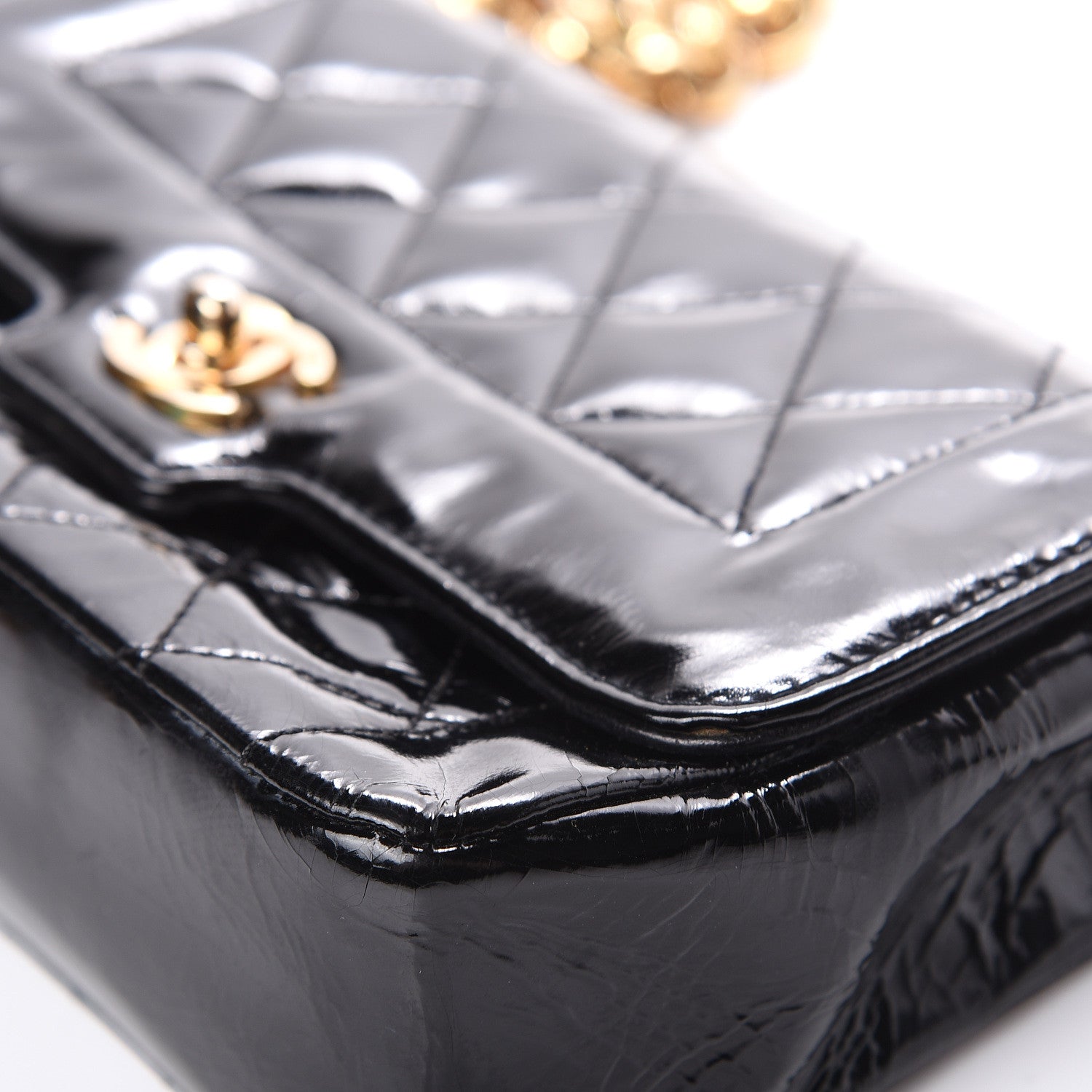 Chanel Patent Quilted Extra Mini Rectangular Flap Black 13 of 21