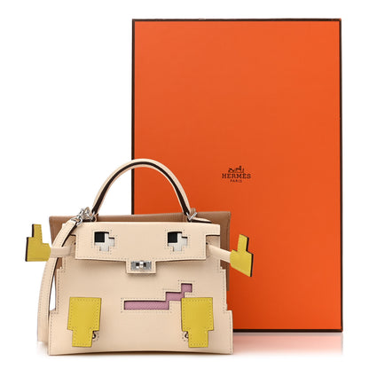 Hermes Epsom Quelle Idole Picto Kelly Doll Handbag Nata Mauve Sylvestre Lime Chai 14 of 14