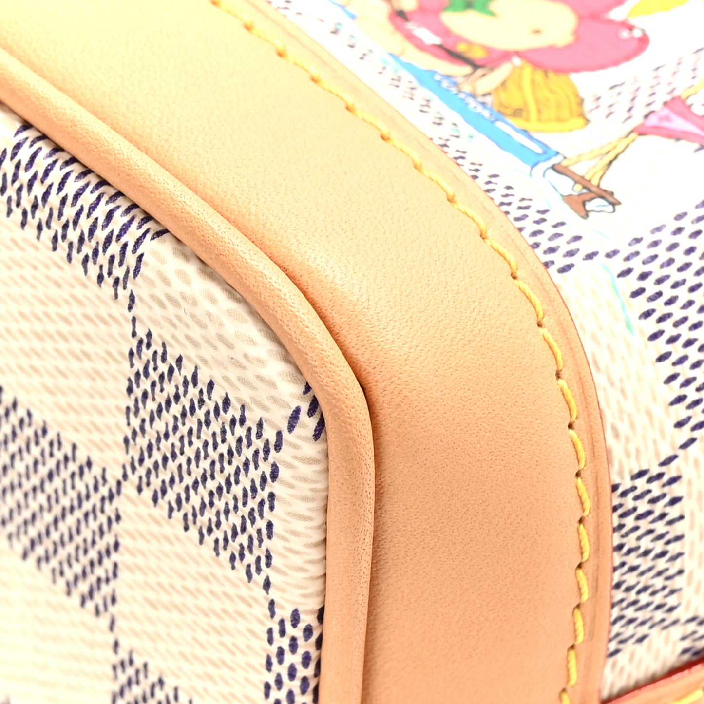 LOUIS VUITTON Damier Azur Vivienne Sac Nano Noe Dragon Fruit Pink