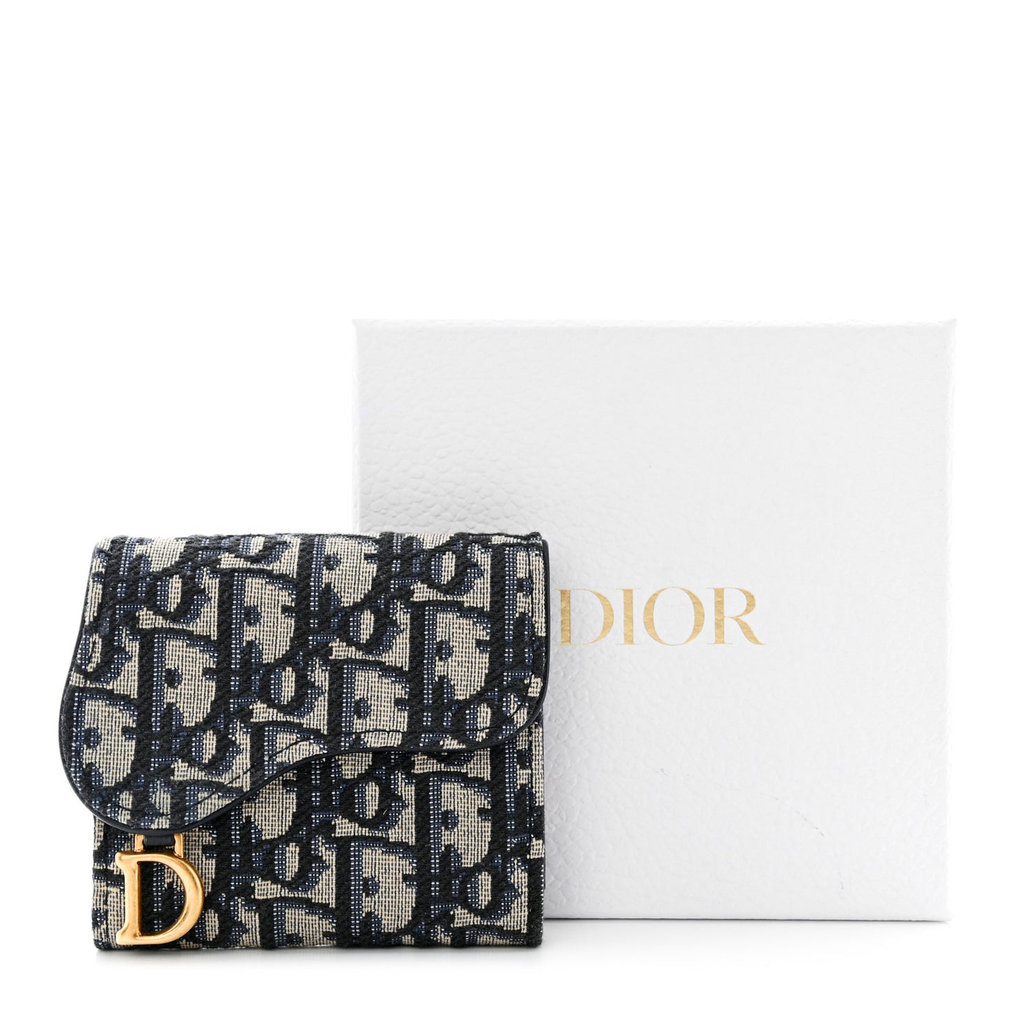 Oblique Saddle Lotus Wallet Blue