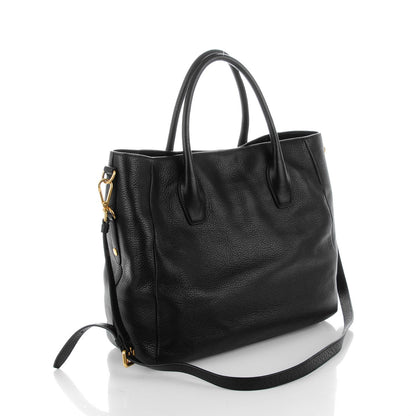 Prada Vitello Daino Tote Nero Black 3 of 8