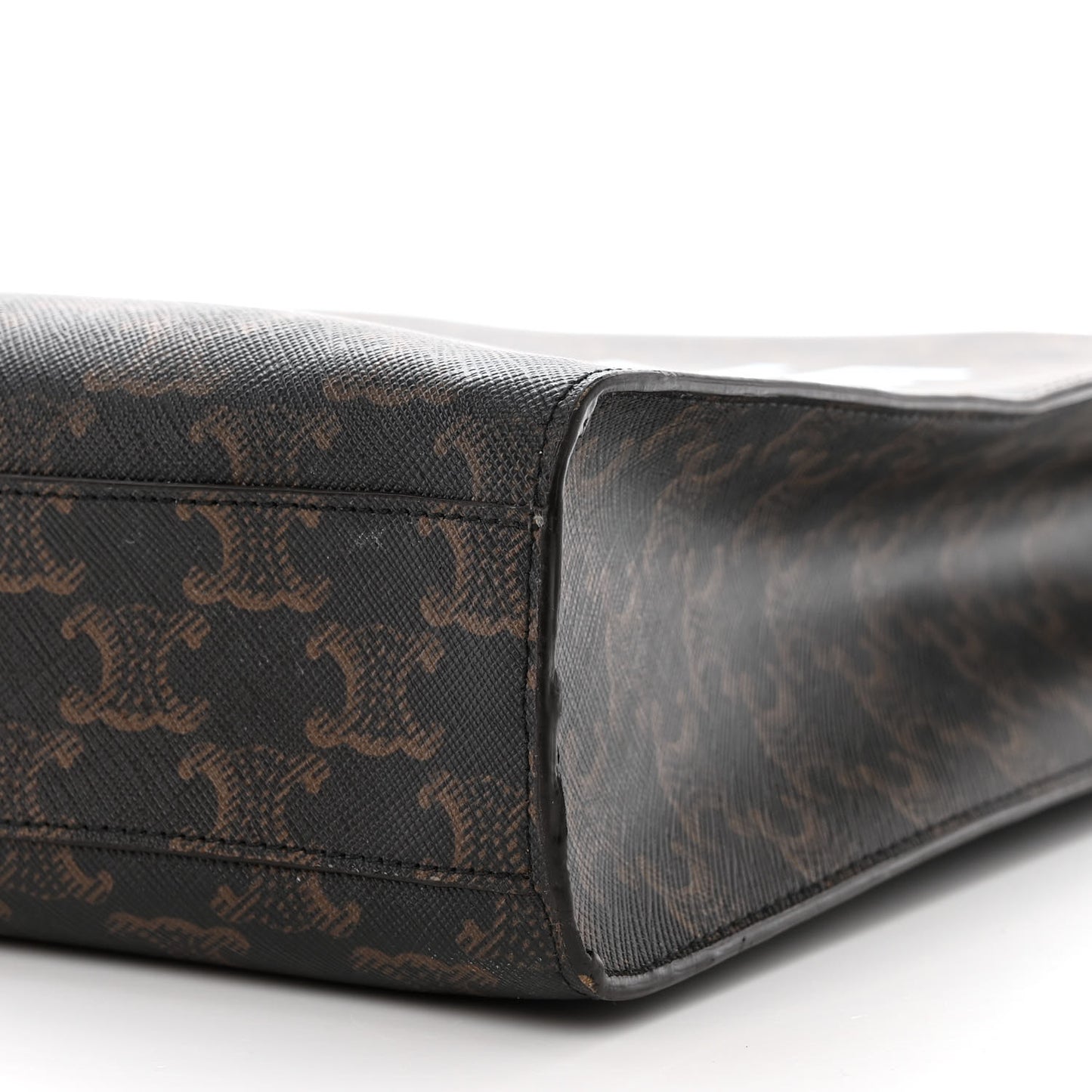 Triomphe Canvas Calfskin Small Vertical Cabas Tan