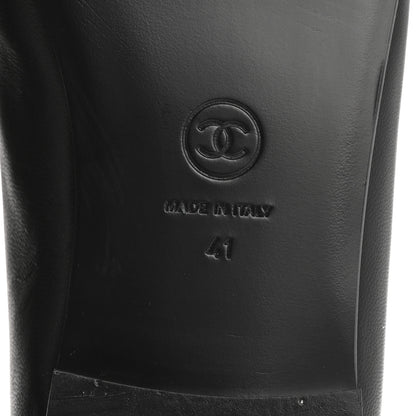 Chanel Lambskin Patent Cap Toe Ballerina Flats 41 Black 8 of 10