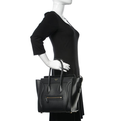 Celine Smooth Calfskin Micro Luggage Black 2 of 10