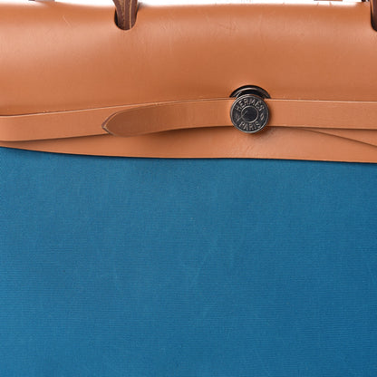 Hermes Toile Vache Hunter Herbag Zip 39 MM Bleu Izmir Natural 14 of 24