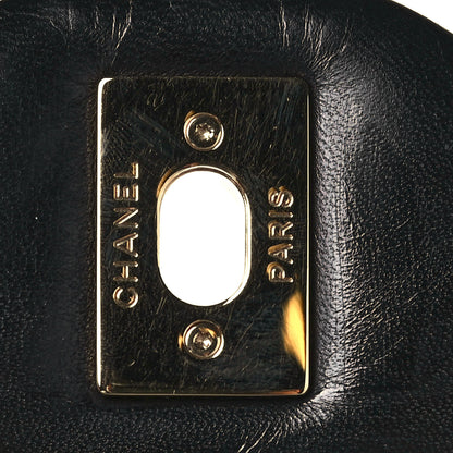Chanel Washed Lambskin Quilted Maxi Single Flap Black 12 of 15