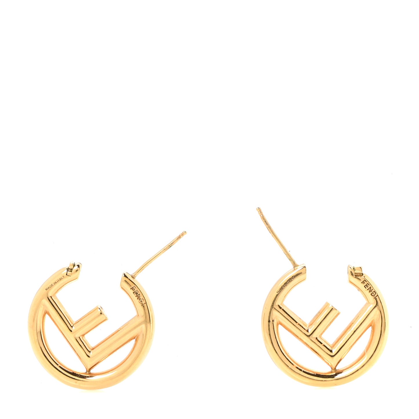 Metal F is Fendi Hoop Earrings Gold
