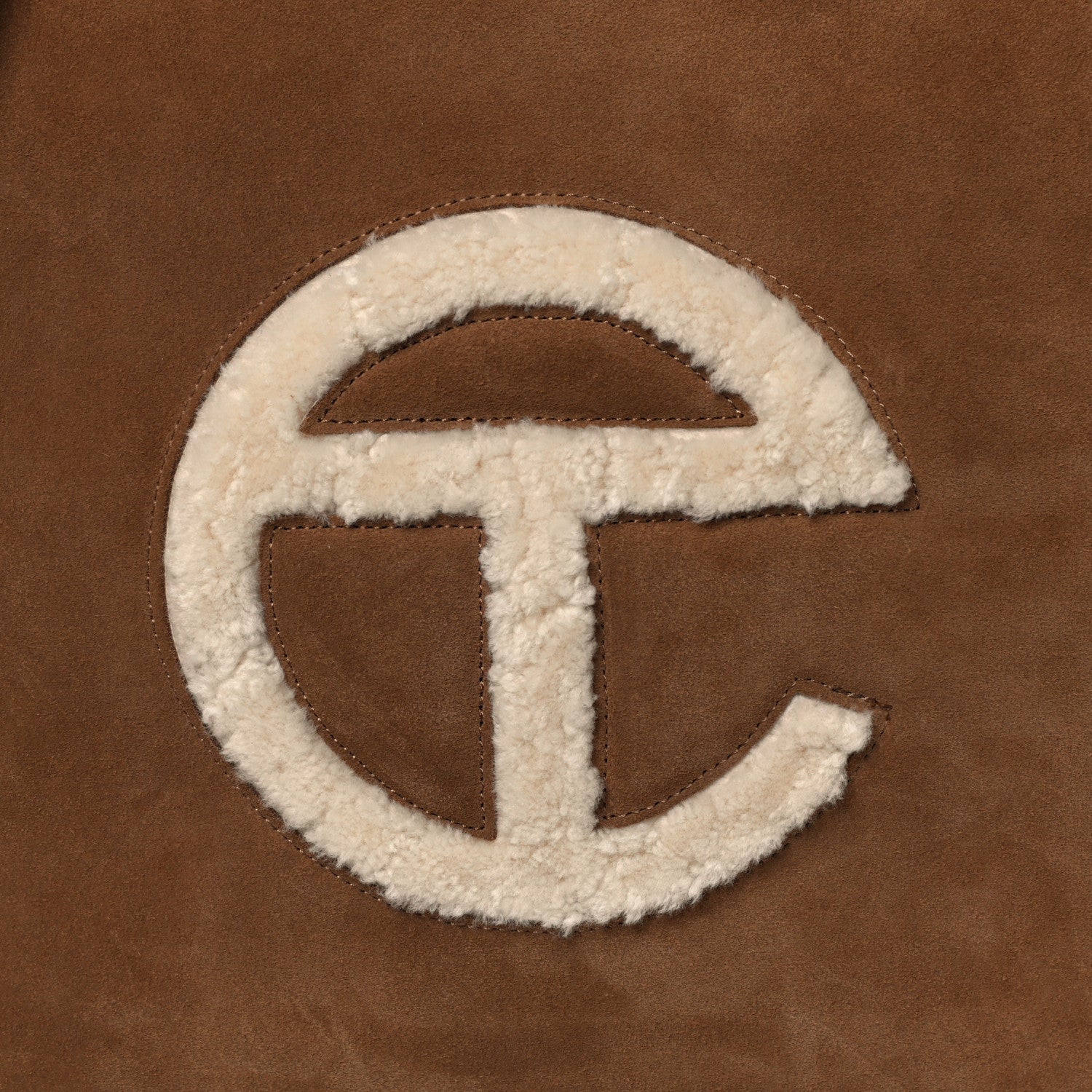 Telfar X UGG Suede Shearling Medium Shopping Bag Chestnut 11 of 13