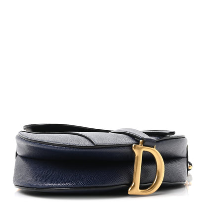 Christian Dior Grained Calfskin Saddle Bag With Strap Deep Ocean 4 of 10