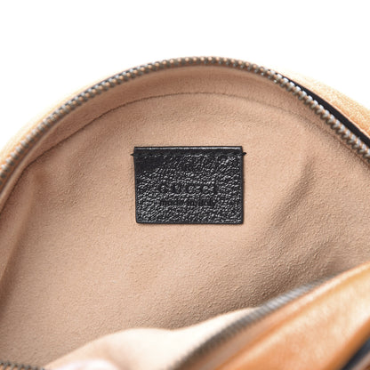 Gucci Azalea Calfskin Matelasse Diagonal Mini Torchon GG Marmont Round Shoulder Bag Cognac Black 6 of 10